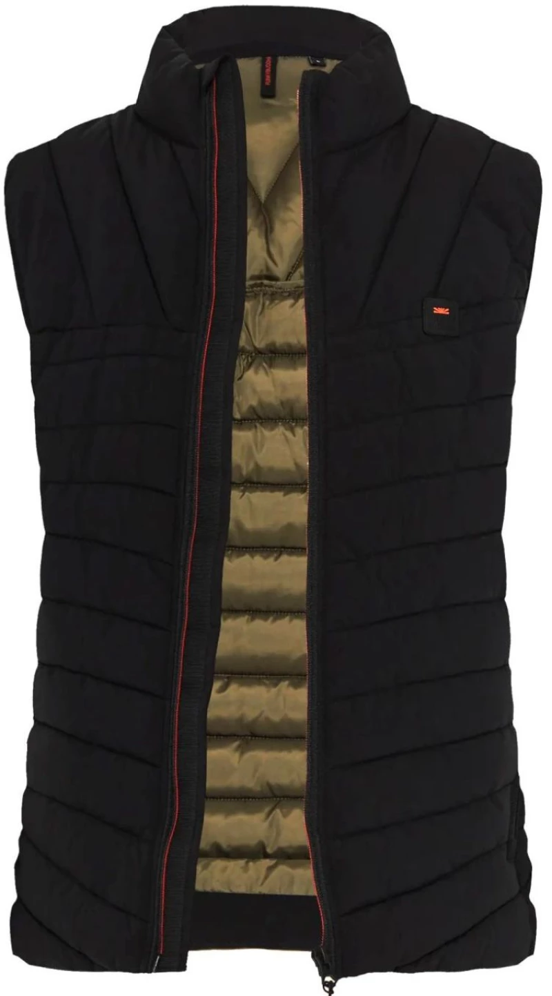 FUNKY BUDDHA Ανδρικό μαύρο καπιτονέ μπουφάν FBM012-001-01 BLACK