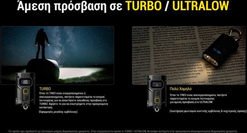 Φακός Led  Tini 3 Nitecore Black