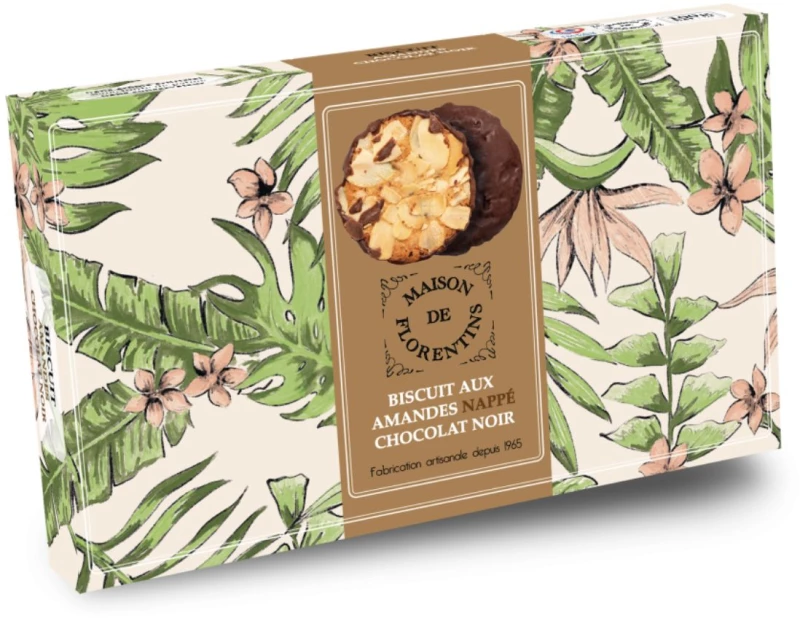 Μπισκότα Αμυγδάλου με Σοκολάτα Maison De Florentins Amandes Nappe Chocolat Noir Biscuits