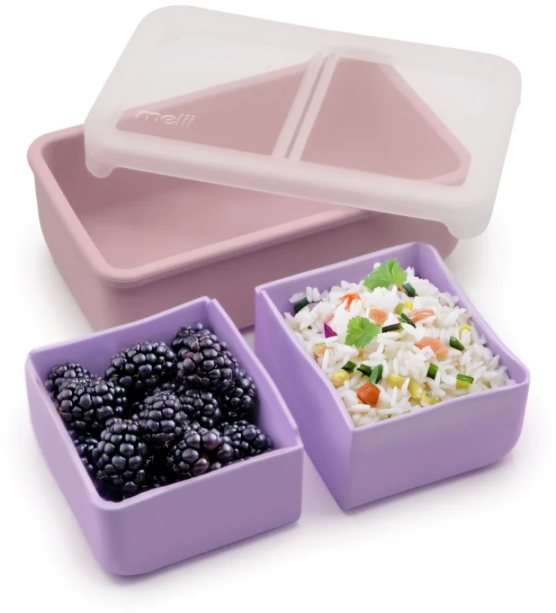 Melii – Bento Σιλικόνης 2 Θέσεων 700ml Pink/Purple MEL22300