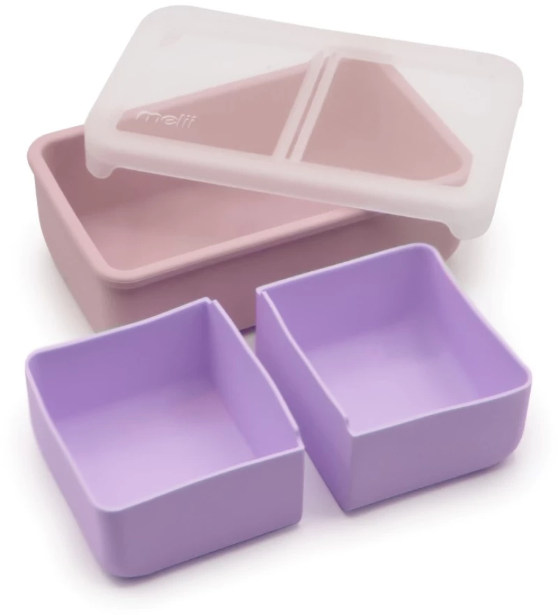 Melii – Bento Σιλικόνης 2 Θέσεων 700ml Pink/Purple MEL22300