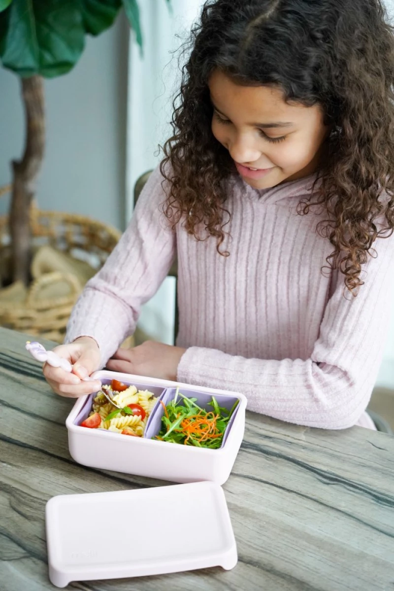 Melii – Bento Σιλικόνης 2 Θέσεων 700ml Pink/Purple MEL22300