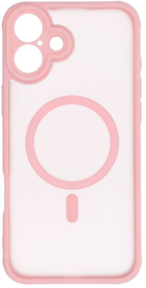 Full Matte Mag Cover Case Compatible With Magsafe For Iphone 16 Plus Jasny Różowy