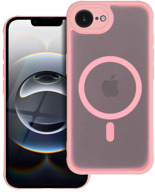 Full Matte Mag Cover Case Compatible With Magsafe For Iphone 15 Pro Max Jasny Różowy