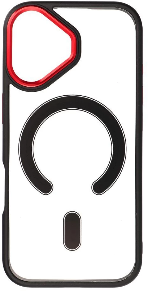 Color Edge Mag Cover Case Compatible With Magsafe For Iphone 17 Black Red