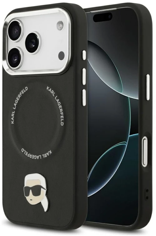 Karl Lagerfeld Case For Iphone 17 Pro Max Compatible With Magsafe Klhmp17Xpsmlrklk (Pu Karl Pin) Black