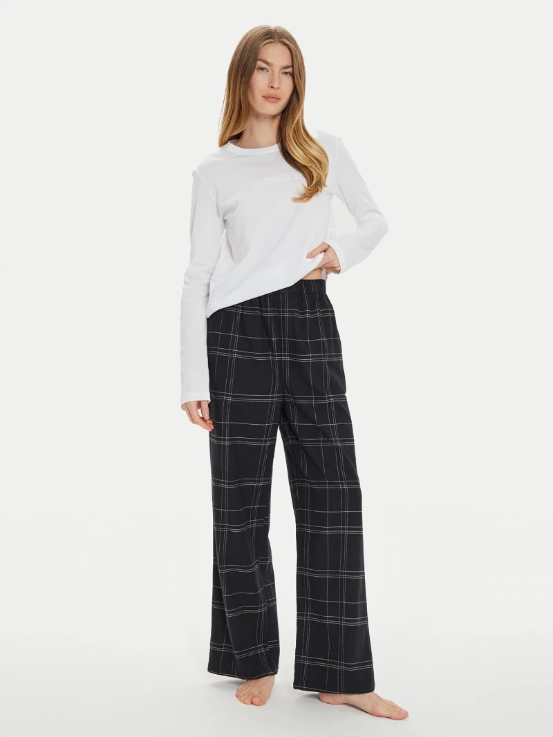 Calvin Klein Γυναικείο Σετ Πιτζάμα  White/ Charcoal Grey 000QS7420E-SN1
