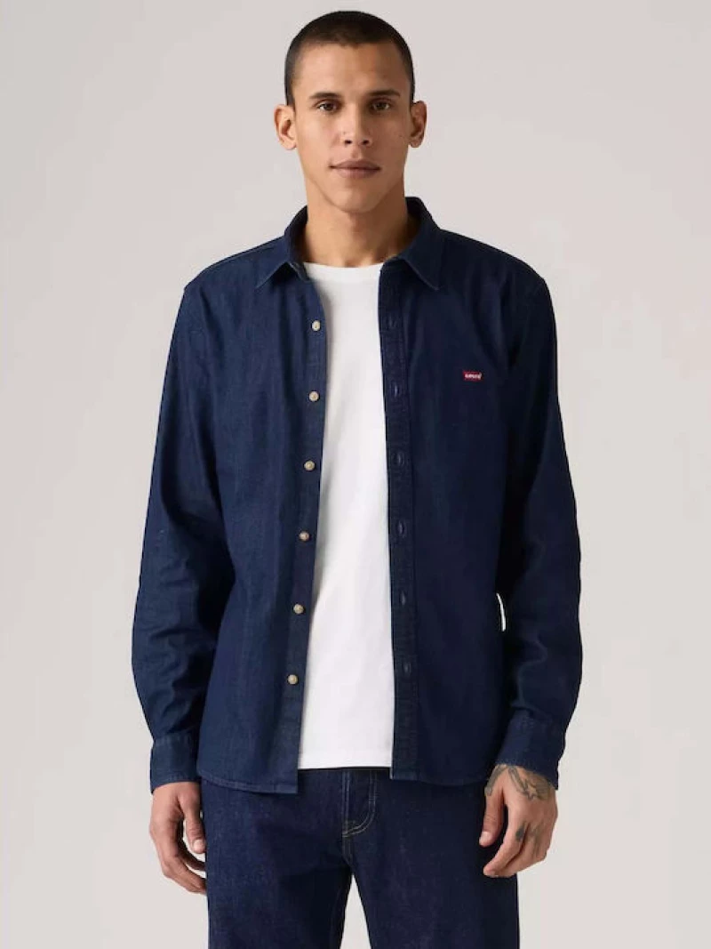 Levi’s Battery slim fit ανδρικό βαμβακερό τζιν πουκάμισο μπλε σκούρο 86625-0071