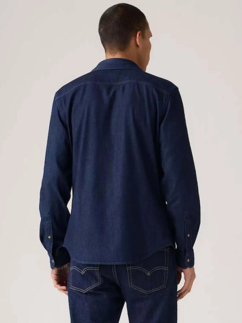 Levi’s Battery slim fit ανδρικό βαμβακερό τζιν πουκάμισο μπλε σκούρο 86625-0071
