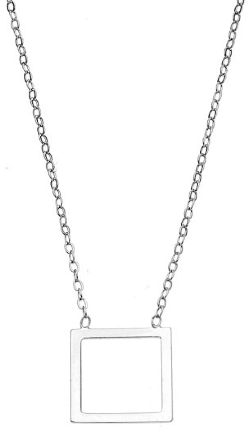 Κολιέ SENZA Rhodium Plated Ασήμι 925 Geometric Series Square SSR4382SR