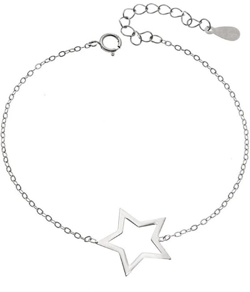 Βραχιόλι SENZA Rhodium Plated Ασήμι 925 Geometric Series Star SSR4376SR