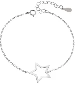Βραχιόλι SENZA Rhodium Plated Ασήμι 925 Geometric Series Star SSR4376SR