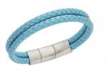 Βραχιόλι Senza Men`s Steel Turquise Leather Strap SSD5026STQ