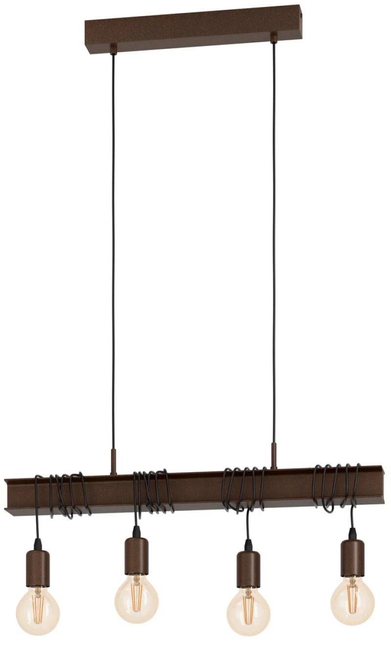 Φωτιστικό Κρεμαστό Eglo 43523 TOWNSHEND 4 Καφέ (Brown)