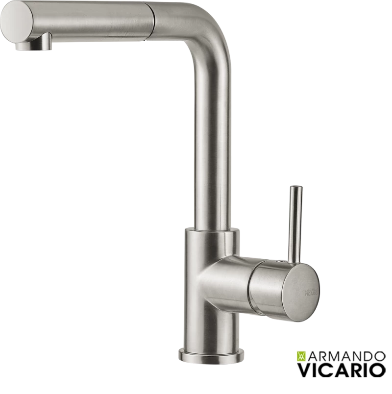 Μπαταρία Νεροχύτη Κουζίνας Fluo Vicario Inox finish