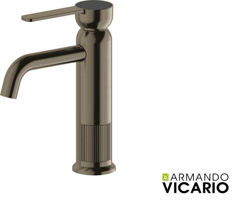 Μπαταρία Νιπτήρα με Βαλβίδα Clic-Clac Lumiere Vicario Black Brushed