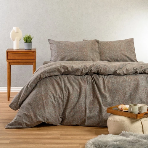 Σεντόνια Φανελένια Keshia (Σετ 3τμχ) Grey Melinen Μονό 170x260cm 100% Βαμβακερή Φανέλα