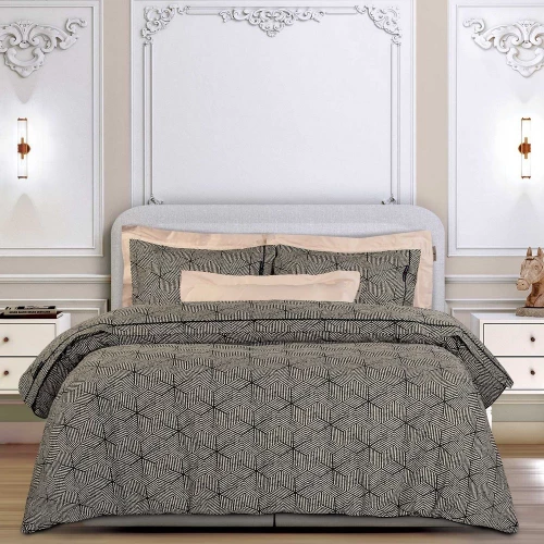 Σεντόνια 2366 (Σετ 4τμχ) Black-Beige Greenwich Polo Club King Size 260x280cm 100% Βαμβάκι