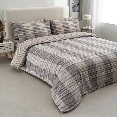 Σεντόνια Bristol-1 (Σετ 4τμχ) Grey Vesta Home Υπέρδιπλo 240x270cm 100% Βαμβάκι
