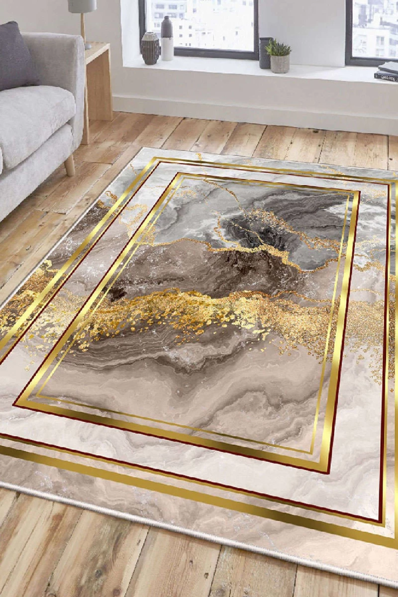 Χαλί Els2416 599HFT4479 Grey-Gold Conceptum Hypnose 100X300cm