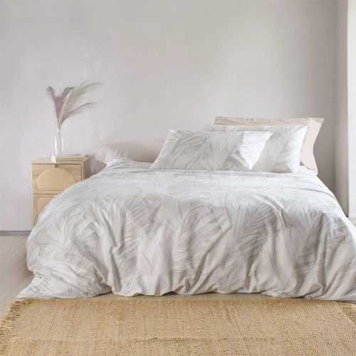 Σεντόνια Palm (Σετ 4τμχ) Ecru-Beige Ρυθμός Υπέρδιπλo 230x270cm 100% Βαμβάκι