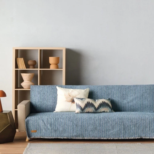 Ριχτάρι Prince 33 Blue-Beige Kentia Πολυθρόνα 170x180cm Βαμβάκι-Ακρυλικό