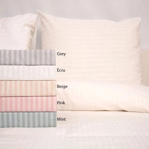 Σεντόνι Polycotton Satin Stripe 850 Με Λάστιχο Beige Viopros Ημίδιπλο 120x225cm Βαμβάκι-Πολυέστερ