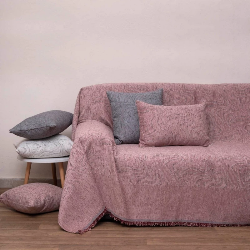 Ριχτάρι 2222 Blush Pink Viopros Διθέσιο 180x240cm Chenille