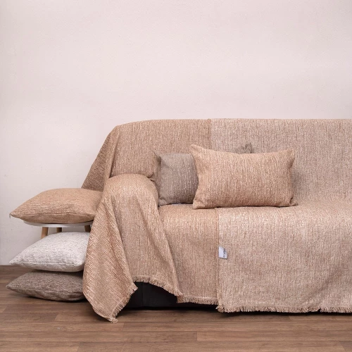 Ριχτάρι 1456 Beige Anna Riska Πολυθρόνα 180x180cm Chenille,Βαμβάκι,Polyester