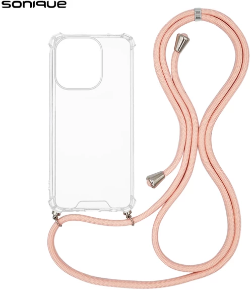 Θήκη Σιλικόνης με Κορδόνι Sonique Armor Clear Oppo A5 Pro 5G Ροζ