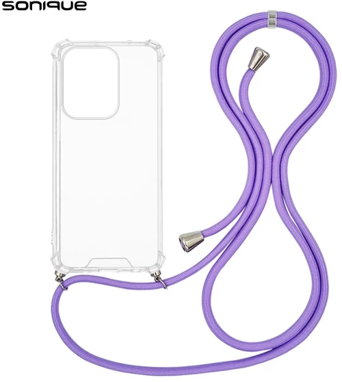 Θήκη Σιλικόνης με Κορδόνι Sonique Armor Clear Oppo Reno13 5G Λιλά