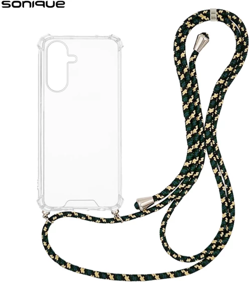 Θήκη Σιλικόνης με Κορδόνι Sonique Armor Clear Samsung Galaxy S25 FE Rainbow Πράσινο