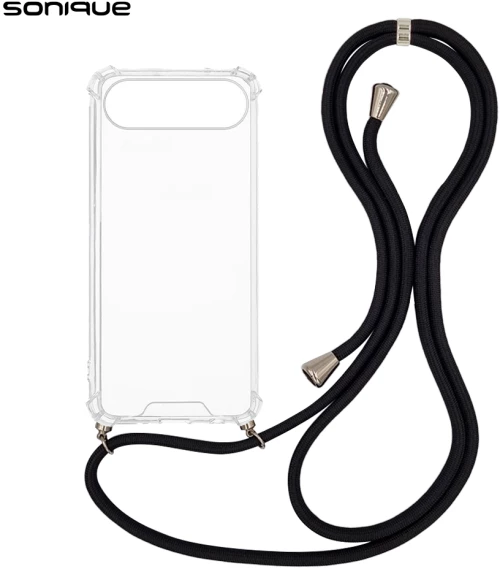 Θήκη Σιλικόνης με Κορδόνι Sonique Armor Clear Apple iPhone 17 Air Μαύρο