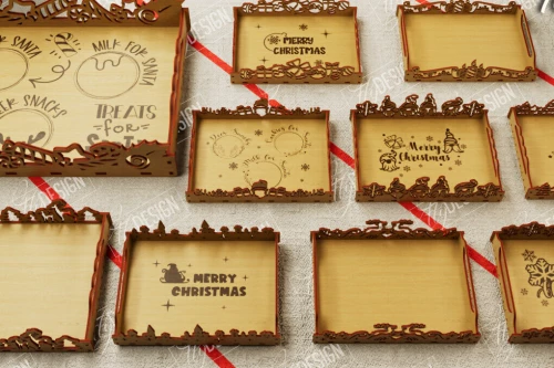 Intra απο ξύλο plywood 3mm-4mm πάχος Δίσκος σερβιρίσματος Χριστουγέννων | CNC Δίασταση 15x15 cm INTRAFABR-107929013