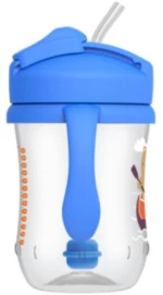 DR. BROWN'S Κύπελλο με εύπλαστο καλαμάκι 270 ml αγόρι TC 91012-blue