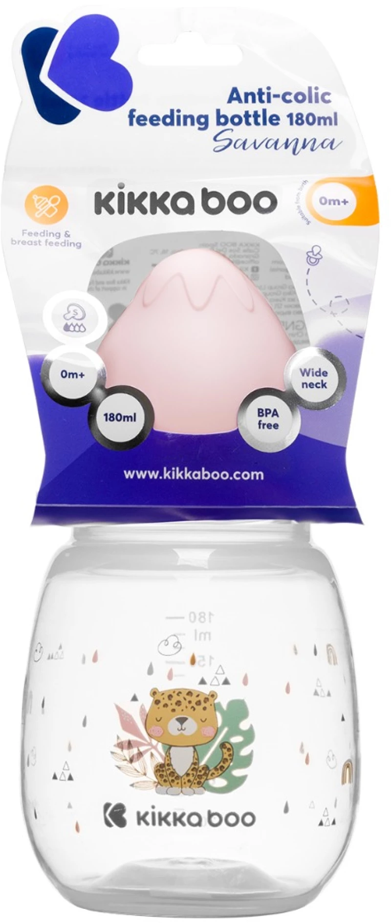 KIKKA BOO ΜΠΙΜΠΕΡΟ ΠΛΑΣΤΙΚΟ PP 180ML SAVANNA PINK 31302020095