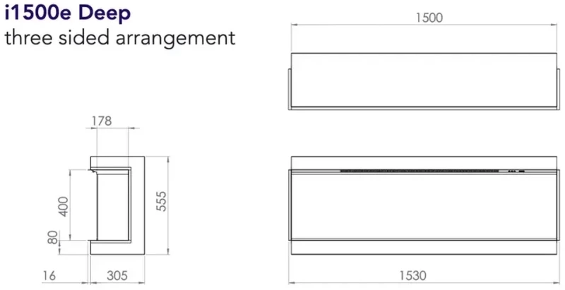 Charlton & Jenrick iRange i1500e Deep Ηλεκτρικό τζάκι 150cm