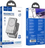 HOCO Q36A 20W POWER BANK, ΜΑΓΝΗΤΙΚΟ, HOLDER, 10.000MAH, ΓΚΡΙ
