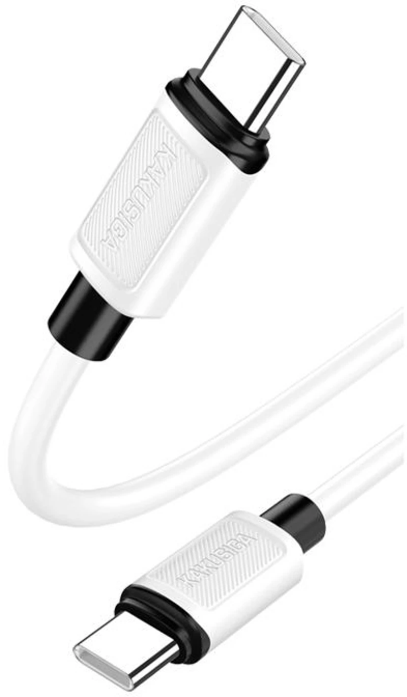 KAKUSIGA καλώδιο USB-C σε USB-C KSC-998, σιλικόνης, 100W, 480Mbps, 1m, λευκό - 6921042147666