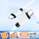 KAKUSIGA καλώδιο USB-C σε USB-C KSC-998, σιλικόνης, 100W, 480Mbps, 1m, λευκό - 6921042147666