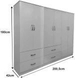 Ντουλάπα εξάφυλλη Lego λευκή 200,5x42x180εκ 200.5x42x180 εκ.