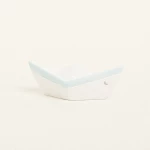 Beauty Home ΚΕΡΑΜΙΚΟ ΚΑΡΑΒΑΚΙ 7,5 x 3,5 x 3 cm ΛΕΥΚΟ / ΓΑΛΑΖΙΟ