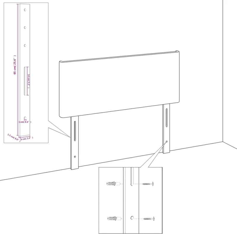 vidaXL Κεφαλάρι Κρεβατιού Μπεζ 100x5x118/128 εκ. Ύφασμα
