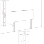 vidaXL Κεφαλάρι Κρεβατιού Μπεζ 100x5x118/128 εκ. Ύφασμα
