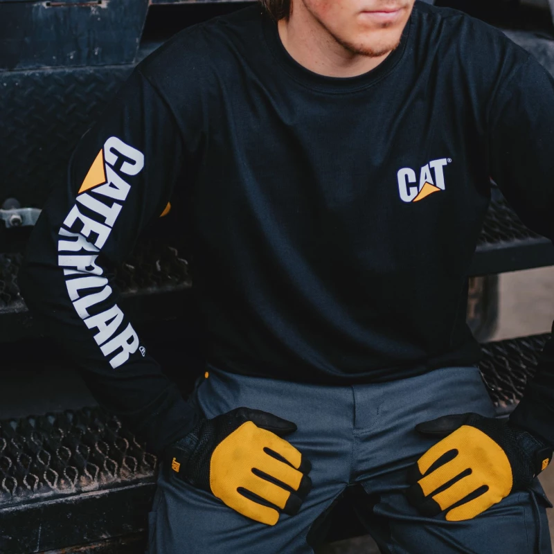 CAT Μπλουζάκι μακρυμάνικο trademark tee μαύρο L 1510034
