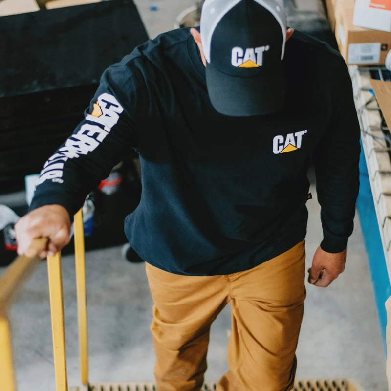 CAT Μπλουζάκι μακρυμάνικο trademark tee μαύρο L 1510034