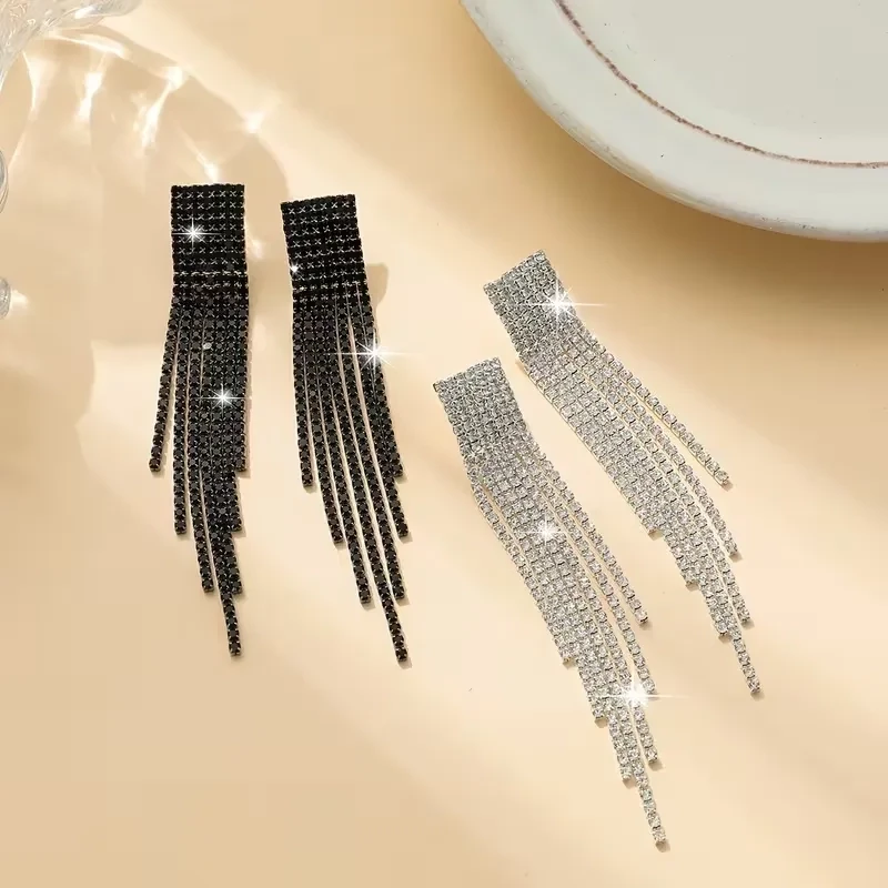 Γυναικεία Σκουλαρίκια CB80480 Strass - Μαύρο