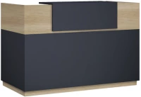 Γραφείο reception Lotus pakoworld σε χρώμα φυσικό - ανθρακί 140x70x110εκ