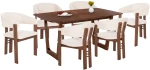 ΣΕΤ ΤΡΑΠΕΖΑΡΙΑΣ 7ΤΜΧ ZARRA HM21338.01 ΤΡΑΠΕΖΙ ΑΠΟ MDF--ΚΑΡΕΚΛΕΣ ΜΕ ΜΠΟΥΚΛΕ ΥΦΑΣΜΑ