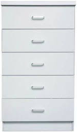 DRAWER Συρταριέρα με 5 Συρτάρια, Απόχρωση Άσπρο